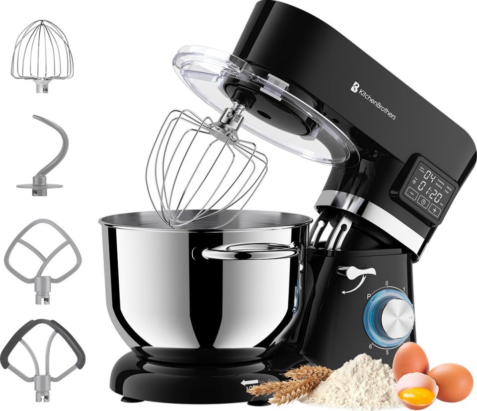 KitchenBrothers keukenmachine Keukenrobot 1400W Zwart 6,2 l