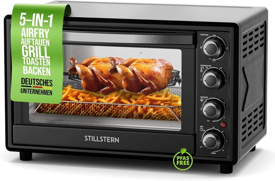 Stillstern mini heteluchtoven (DE-versie) pizza cyclone pro+ antiaanbaklaag 35 l