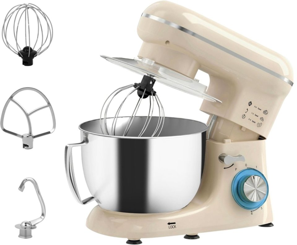 Wclavion Staande mixer 1300 W 6 snelheden Roestvrijstalen 4,5 l