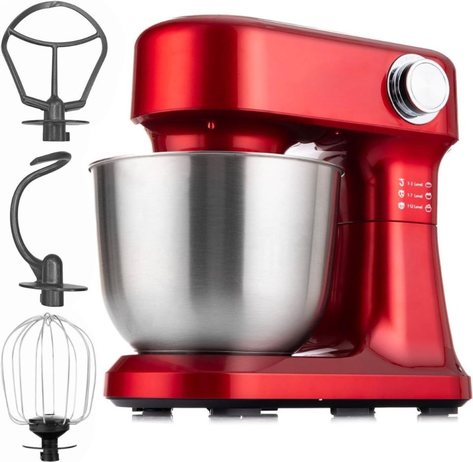 Kavo -Deegmachine Mixer met Kneedhaak Rood 23 cm 34 cm
