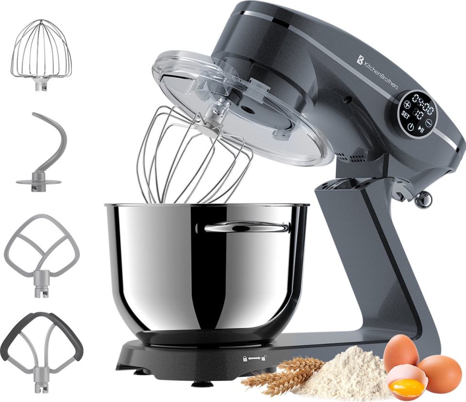 KitchenBrothers keukenmachine Keukenrobot 1800W Antraciet 6,2 l
