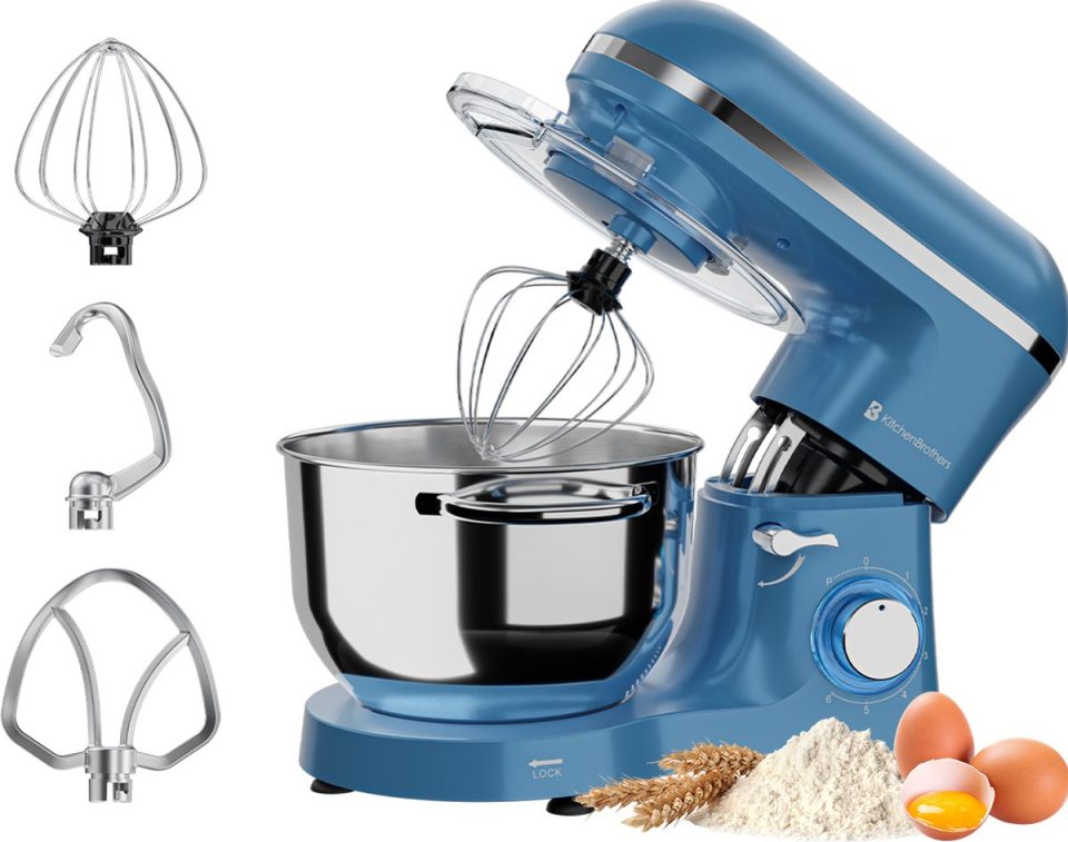 KitchenBrothers keukenmachine 2000W Pastel Blauw 6,2 l