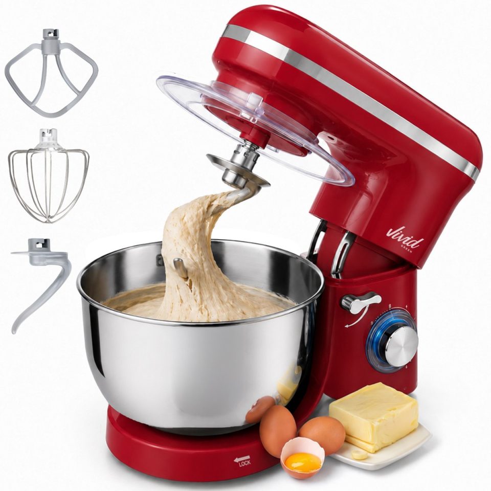 Vivid Green keukenmachine 2000W Rood 6,2 l