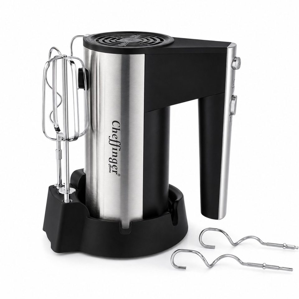 Cheffinger handmixer 200W RVS 5 Snelheden Zwart