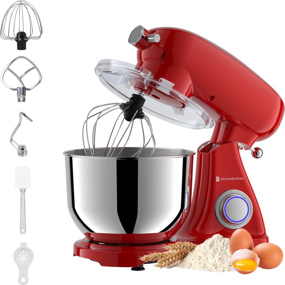 KitchenBrothers keukenmachine Keukenrobot 1800W Rood 6,2 l