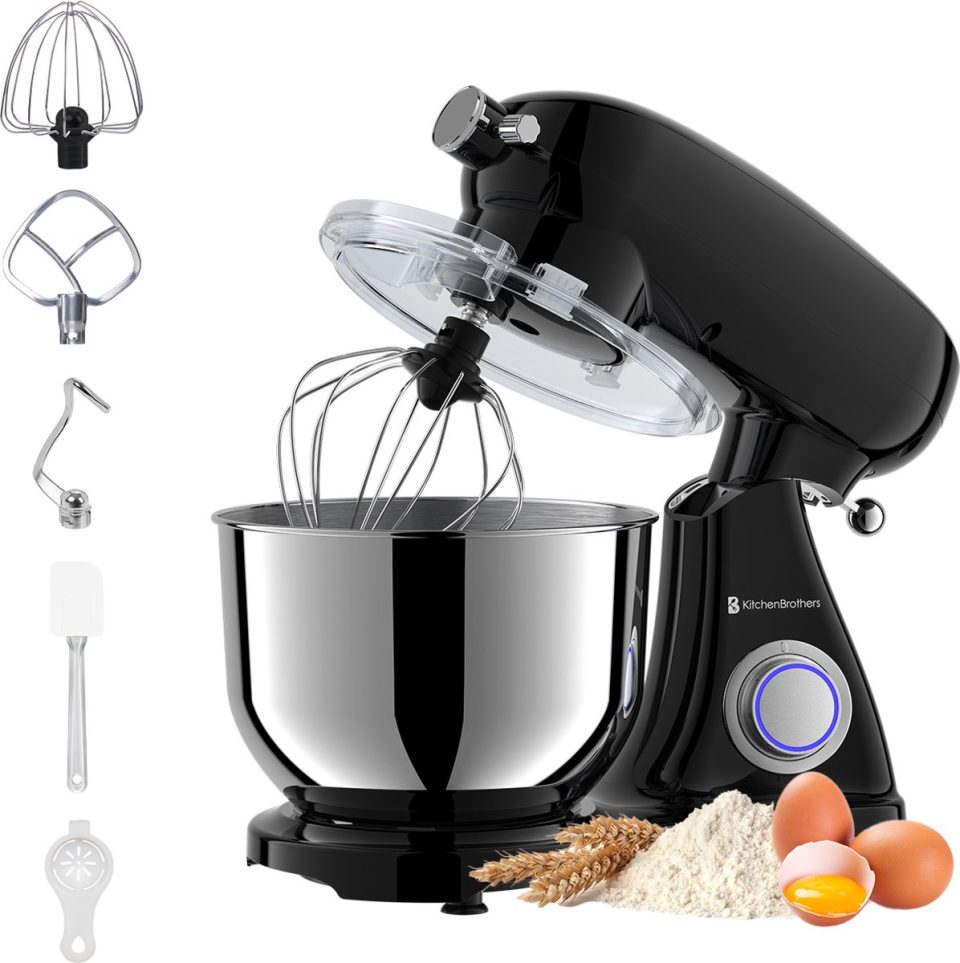 KitchenBrothers keukenmachine Keukenrobot 1800W Zwart 6,2 l