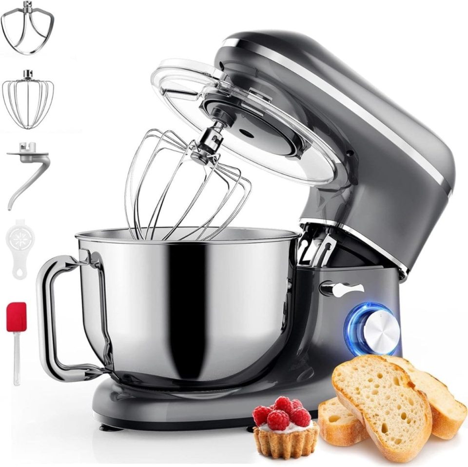 Klarven handmixer met Mengkom 2000W Zilver 6,2 l