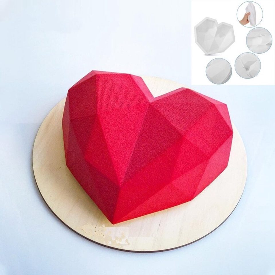 BaykaDecor cakevorm Diamanten Hart 20 x 22 cm