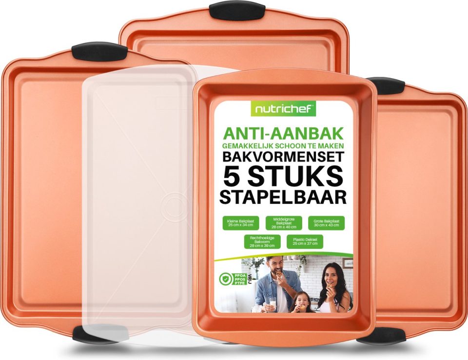 Nutrichef bakplaat, oven 5-delige Koper