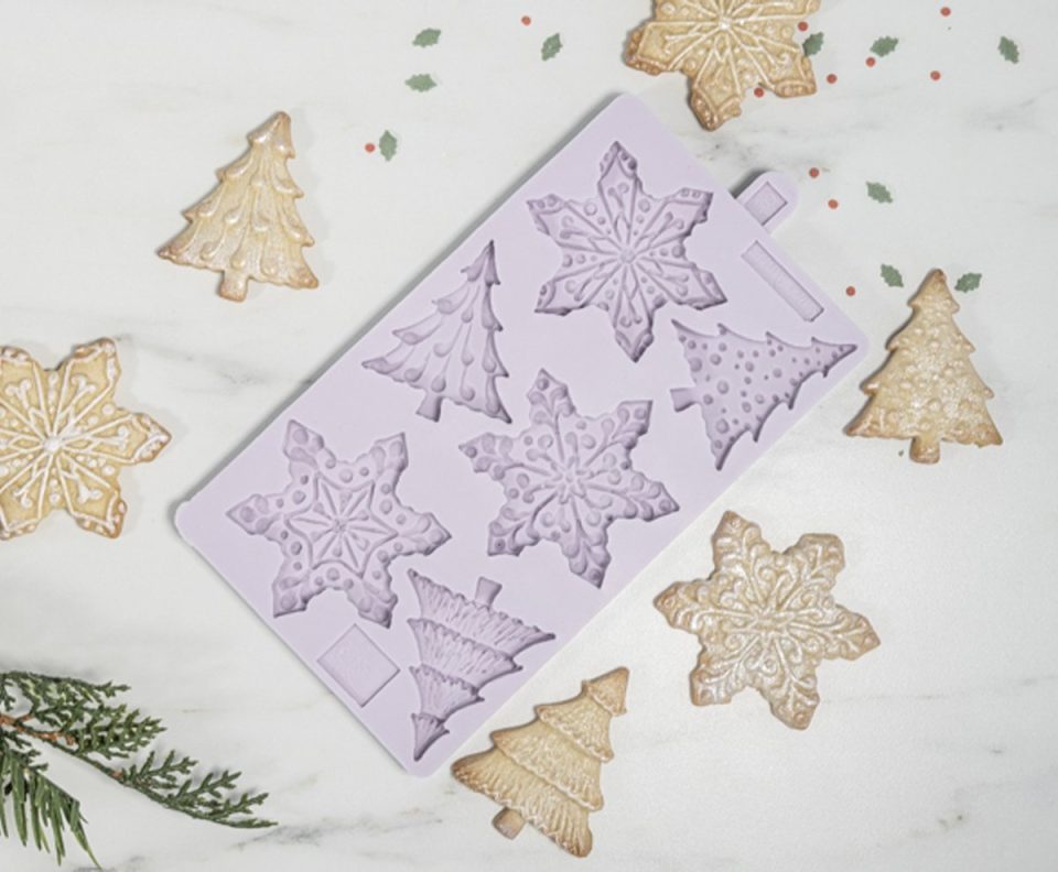 Karen Davies siliconen mal Snowflakes & Christmas Trees