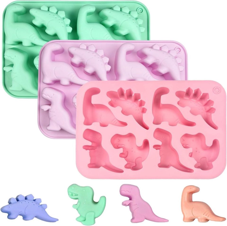 JGS taartvorm Premium Dinosaurus Cake IJsblokjes Snoep Roze Groen Paars