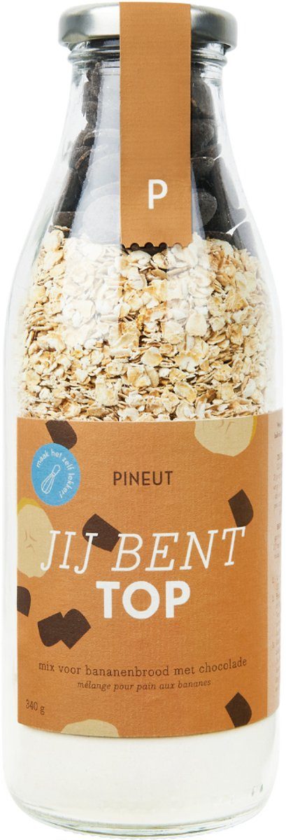 Pineut bakmix Bananenbrood Chocolade Cakemix in Fles