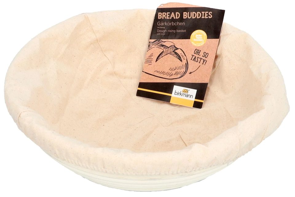 Birkmann rijsmand rond met katoenen hoes, riet 26 cm