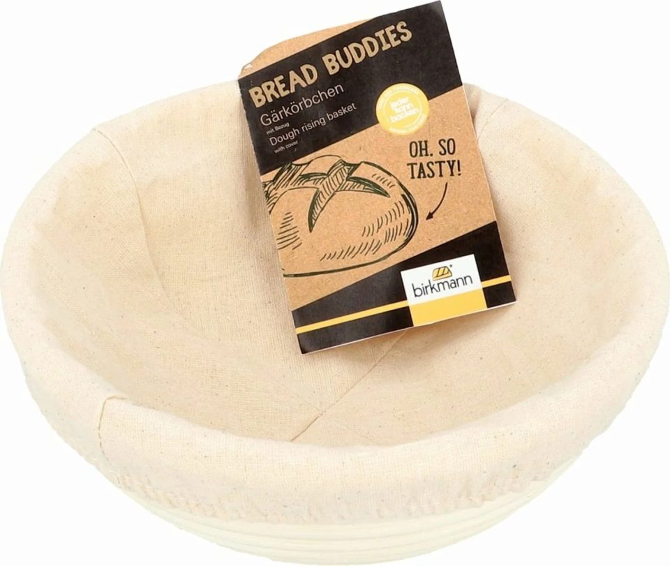 Birkmann rijsmand rond met katoenen hoes, riet 20,5 cm