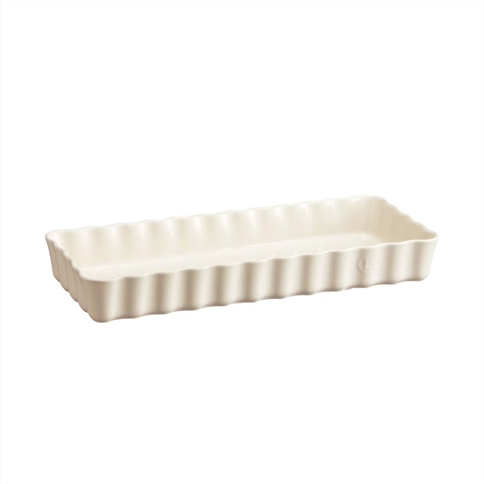 Emile Henry taartvorm rechthoek gekarteld Argile 36 x 15 cm