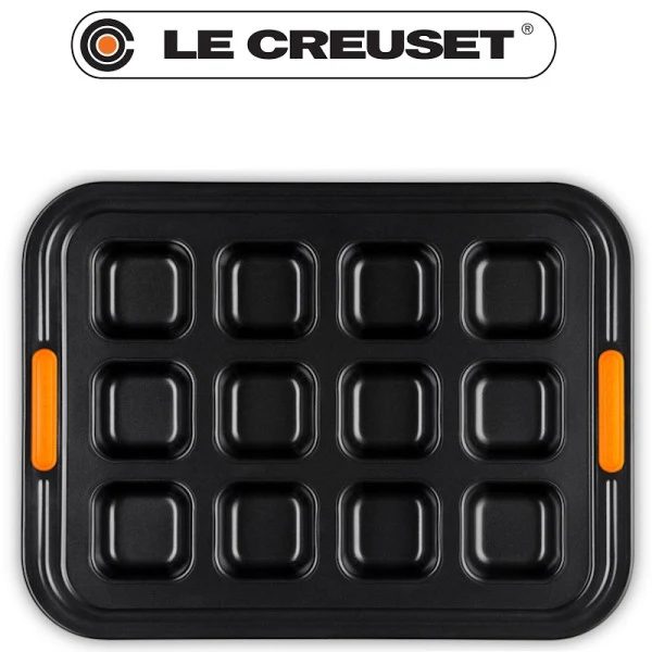 Le Creuset bakvorm voor 12 Brownies Zwart 40 x 30 cm
