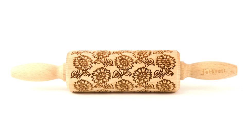 Folkroll Decoratie-deegrol Sunflowers hout 23 cm