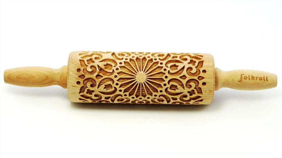 Folkroll Decoratie-deegrol Mandala hout 23 cm