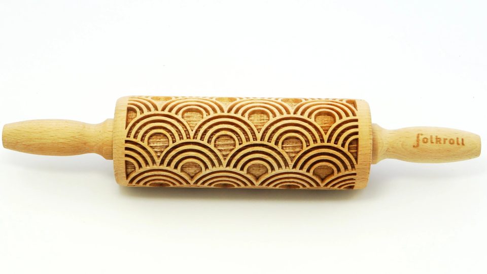 Folkroll Decoratie-deegrol Art Deco hout 23 cm