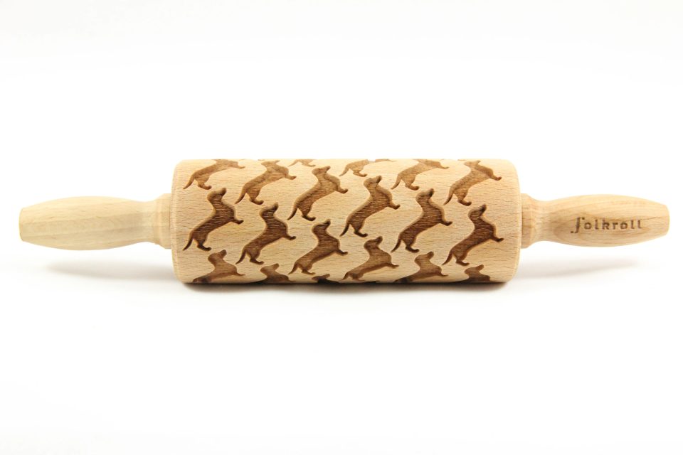 Folkroll Decoratie-deegrol Dachshund hout 23 cm