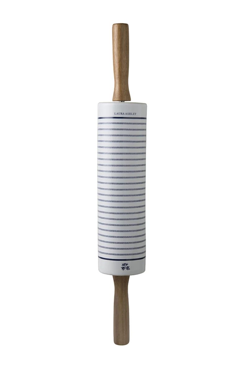 Laura Ashley deegroller Blue Candy Stripe Wit Porselein 46 x 7 cm