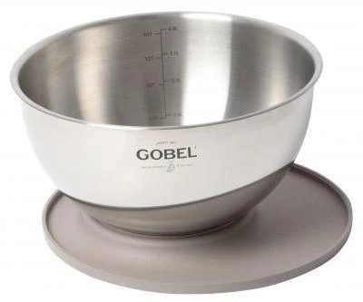 Gobel Mengkom Ø24cm inox met deksel/steun