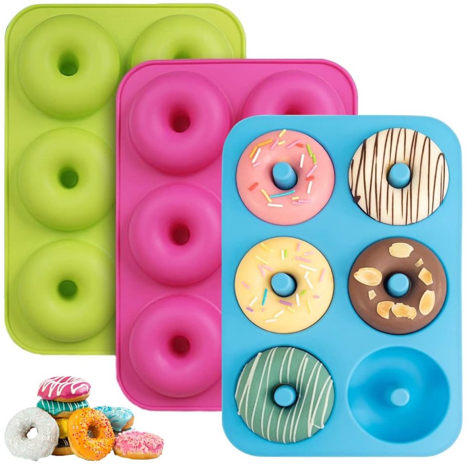 Ibenzoa Veelzijdige Set van Drie Siliconen Donutbakvormen