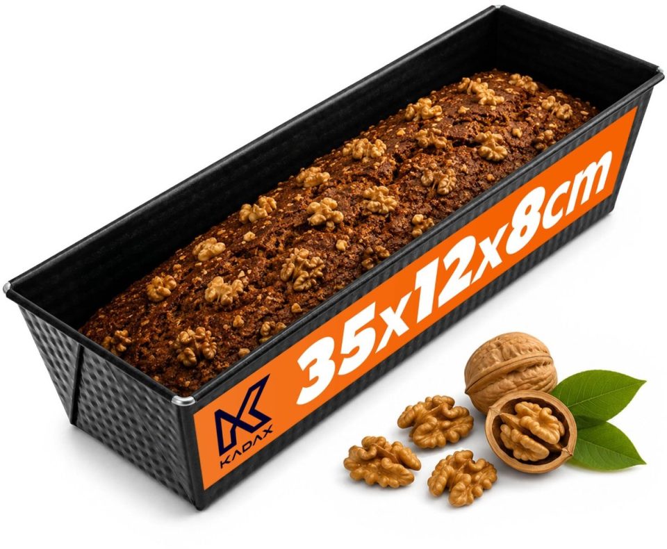 Kadax bakvorm Rechthoekige van plaatstaal met antiaanbaklaag 35 x 12 cm