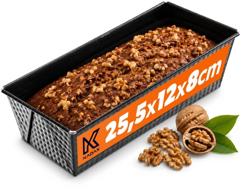 Kadax bakvorm Rechthoekige van plaatstaal met antiaanbaklaag 25,5 x 12 cm