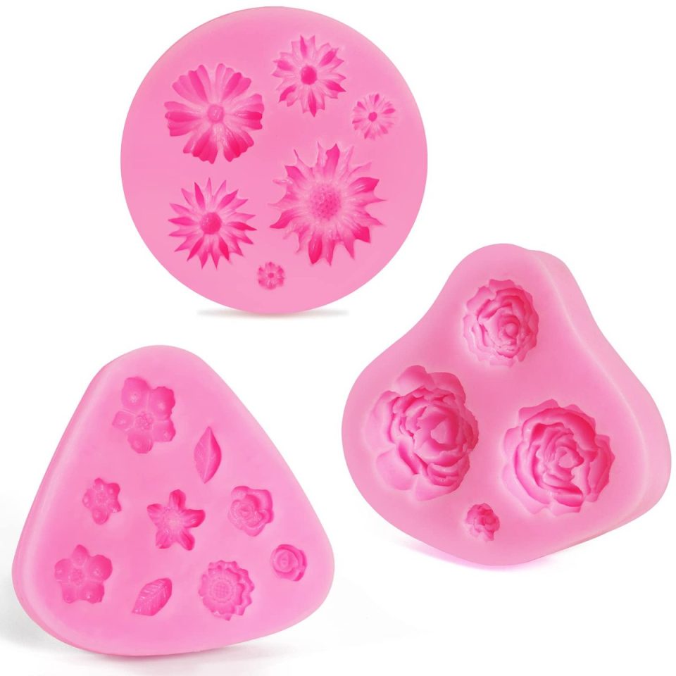Ibenzoa fondant Bloemen Siliconen Mallen Set van 3