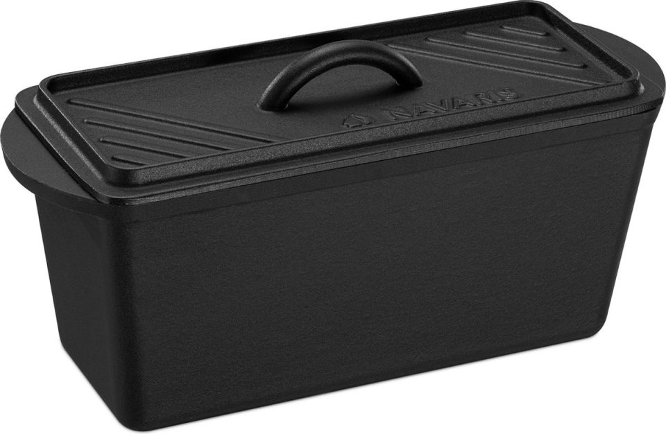 Navaris broodbakvorm gietijzeren met deksel 34 x 13 x 13 cm