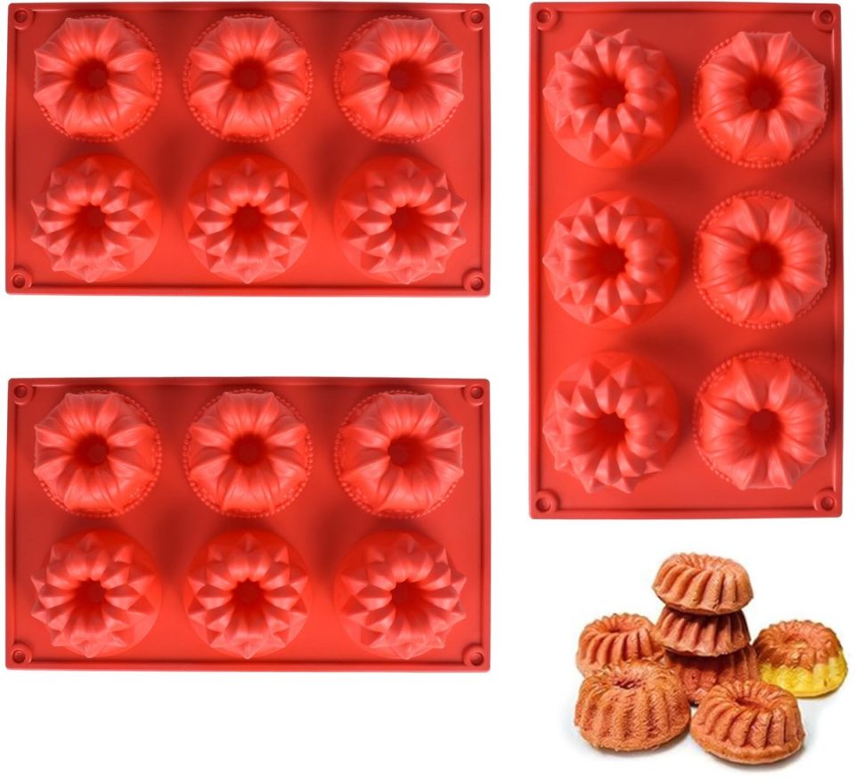 Ibenzoa Set van 3 Siliconen Mini Tulbandvormen Herbruikbaar