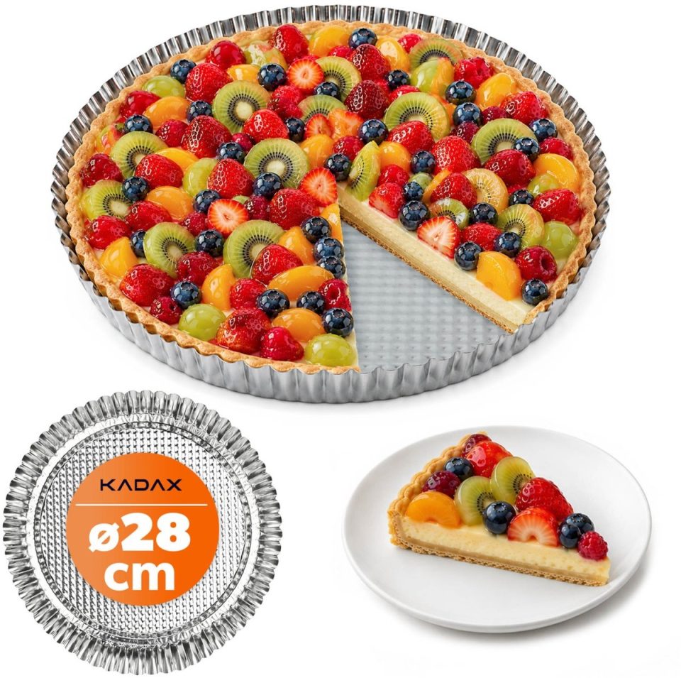 Kadax Tartelette-vormpjes van verzinkt plaatstaal met antiaanbaklaag 28 cm