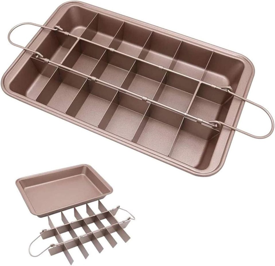 Ecteatoy 1-pack Brownievorm met verdelers 30 x 20 x 5 cm