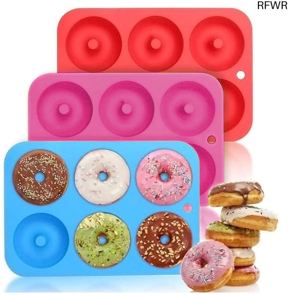 Rfwr Set van 3 siliconen donutvormen voor bakplezier