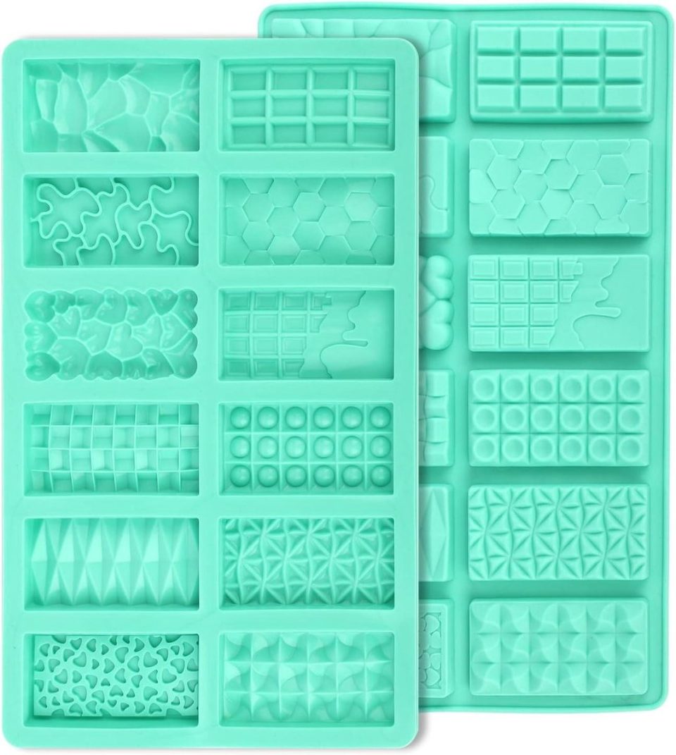 Jhubers goods Siliconen Chocoladevormen met 12 Vormen Diepe Holte Set van 2