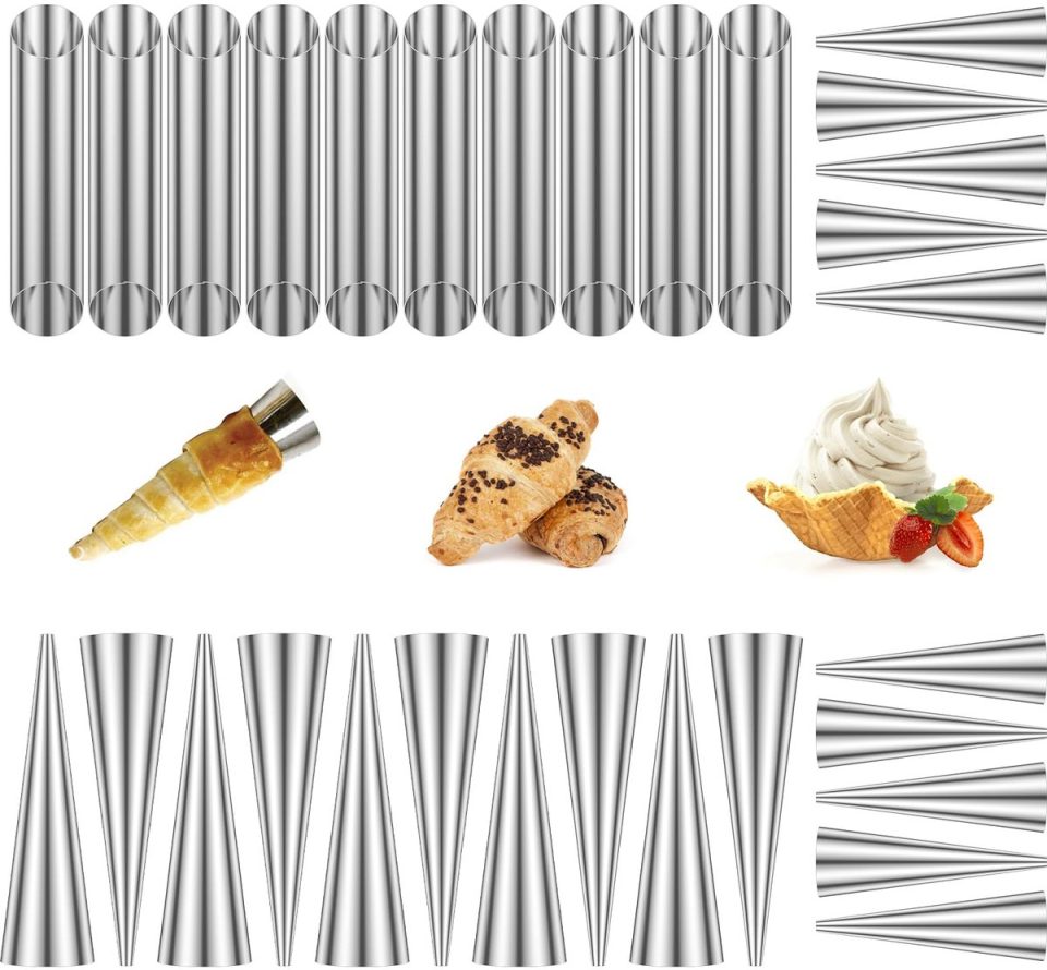 Ibenzoa Cannoli en Croissant Bakvormen Set (30 stuks)