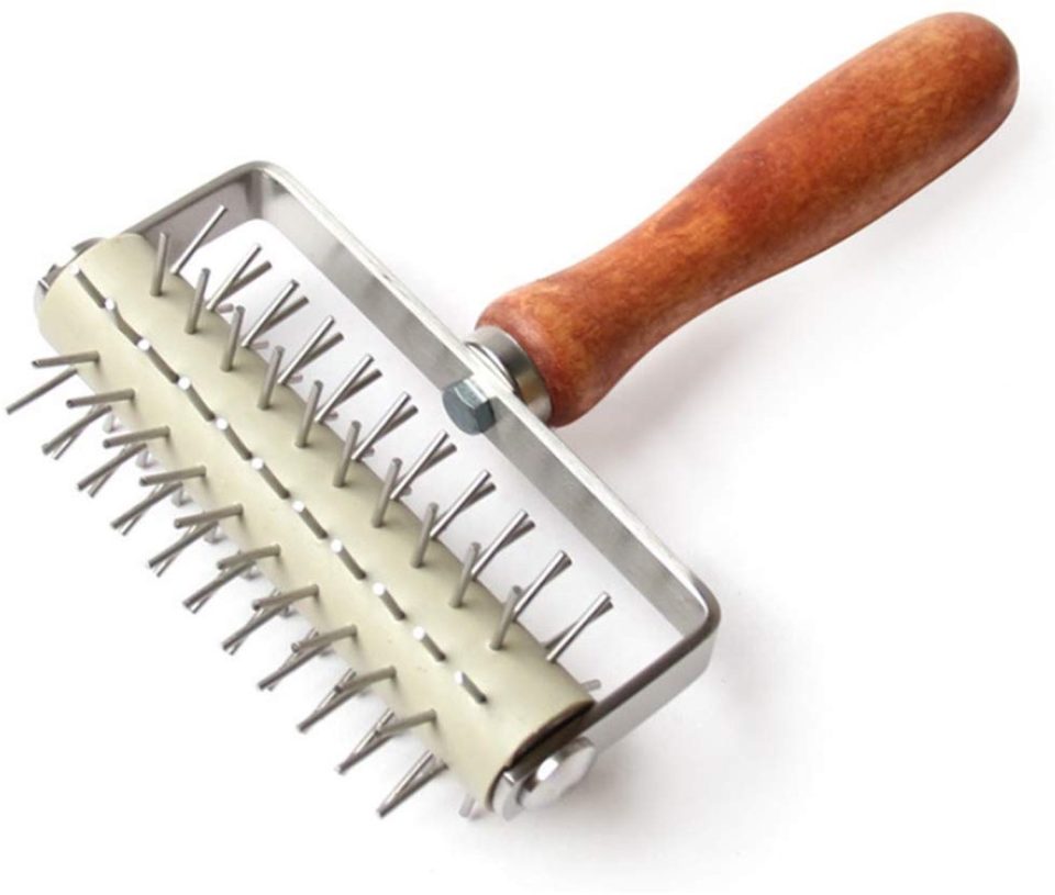 Duraxl Pizzaroller Deegprikroller RVS Houten handgrepen