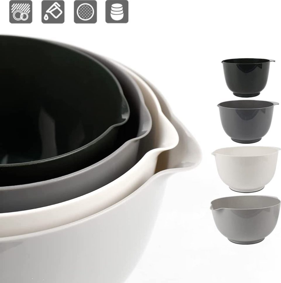BoxedHome Mengkom Set Mengkom Set Plastic Slakom Antislip Stapelbare 4-delige
