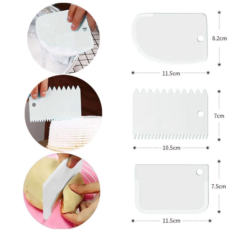Ibenzoa Uitgebreide Set voor Taartdecoratie met 3 Herbruikbare Spuitzakken