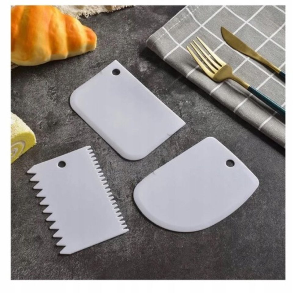 Kontai Set van 3 taartdecoratie spatels voor crème, glazuur en deeg