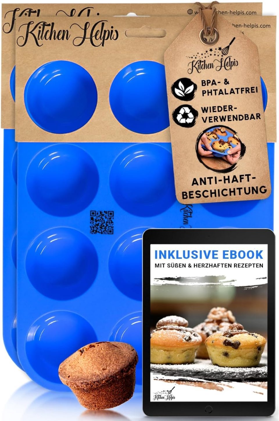 Kitchen Helpis muffinvorm 2X Siliconen 12 Cups