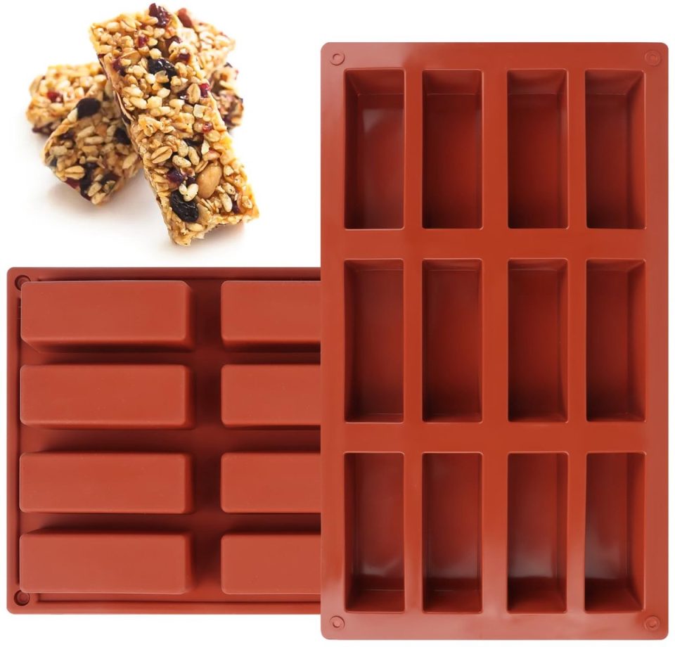 Ibenzoa Siliconen Bakvormen voor Mueslirepen en Chocoladerepen Set van 2