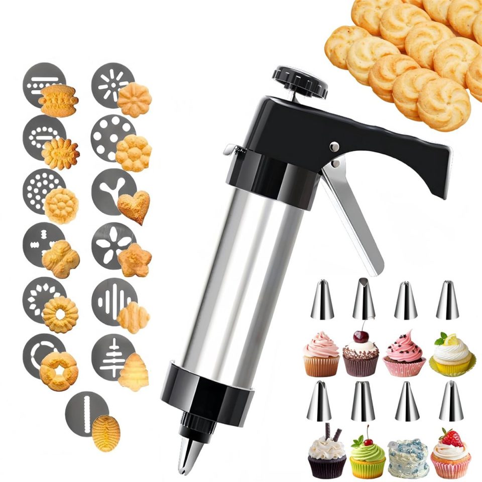 carmdering Koekjespers Pistool Set van roestvrij staal