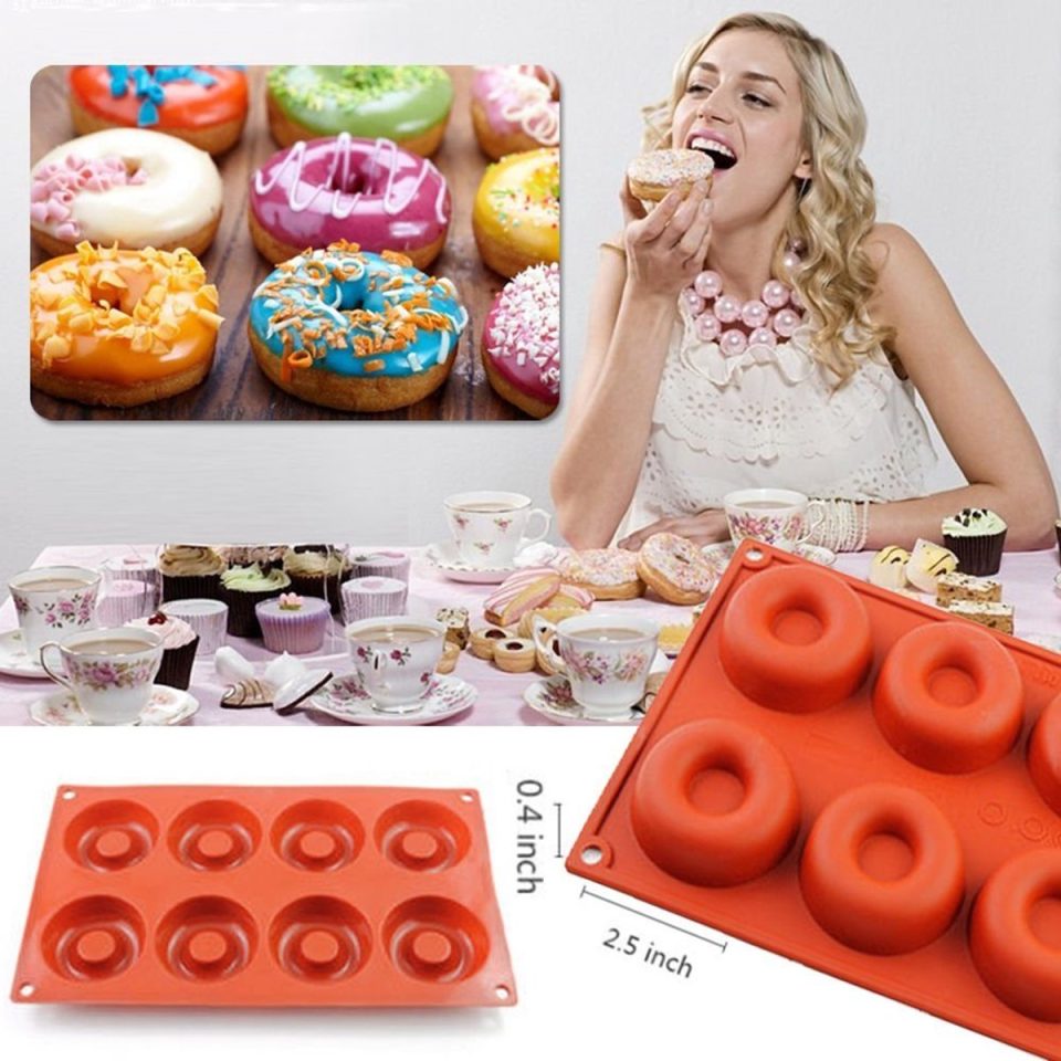 Ibenzoa Set van Twee Siliconen Donutvormen