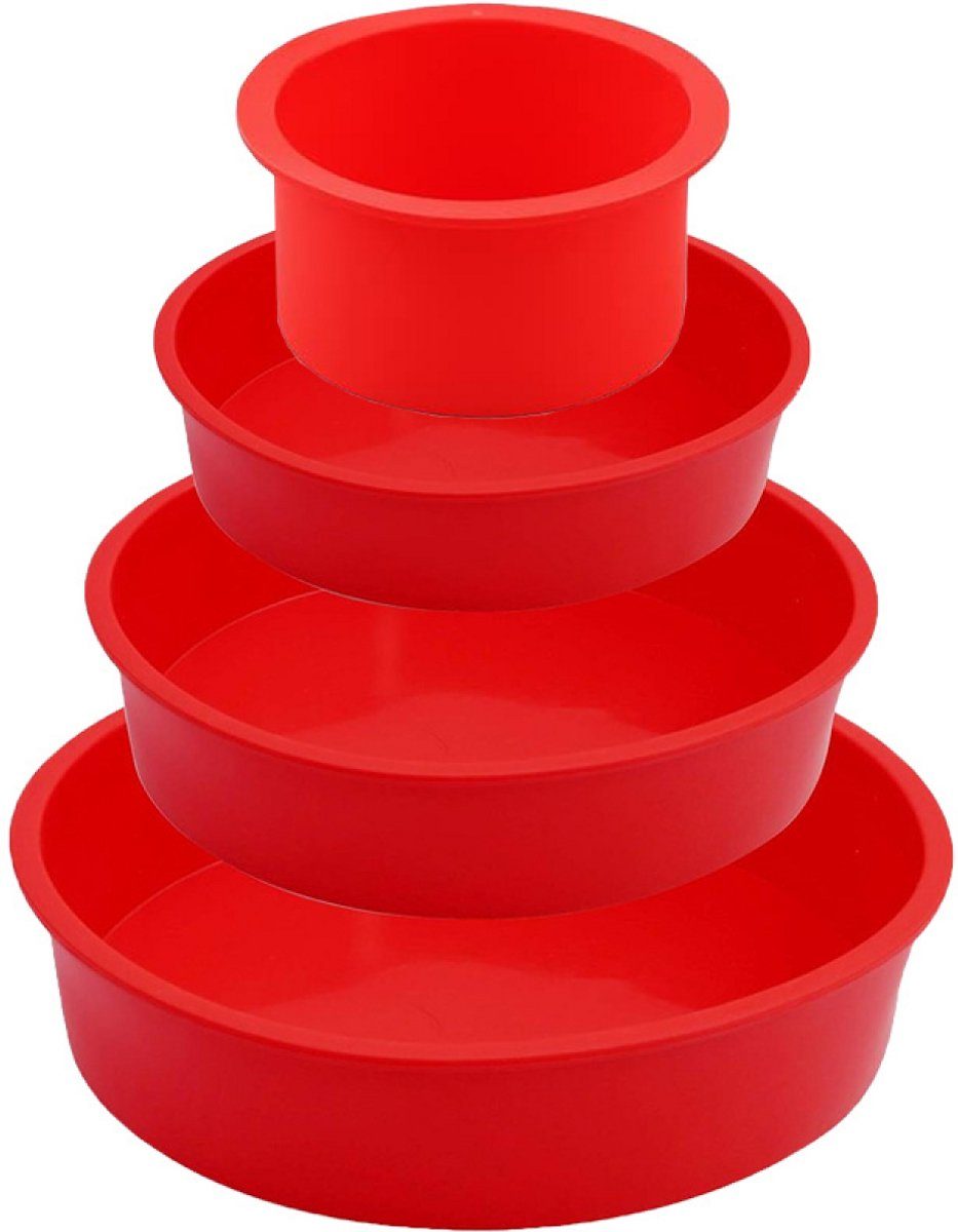 Qttvbtna taartvorm Siliconen Set rood