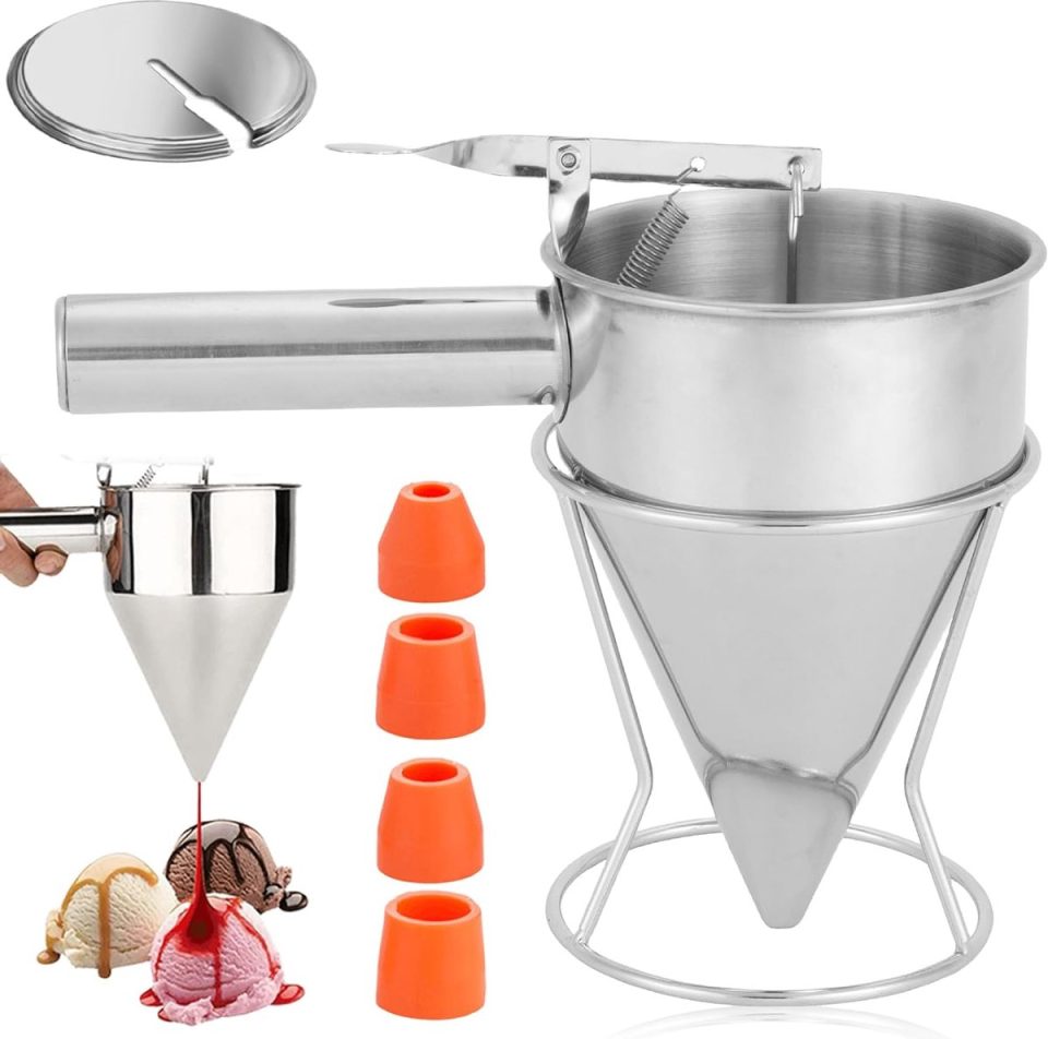 Famanu Beslagdispenser RVS Set deegportioneerder met standaard 1,2 l