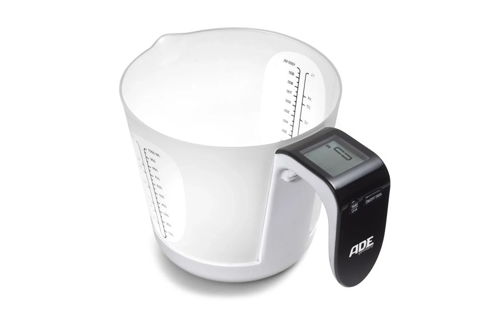 ADE Maatbeker-Weegschaal Franca Incl. 1X Cr2032-Lcd Display 20,7X14,6 cm