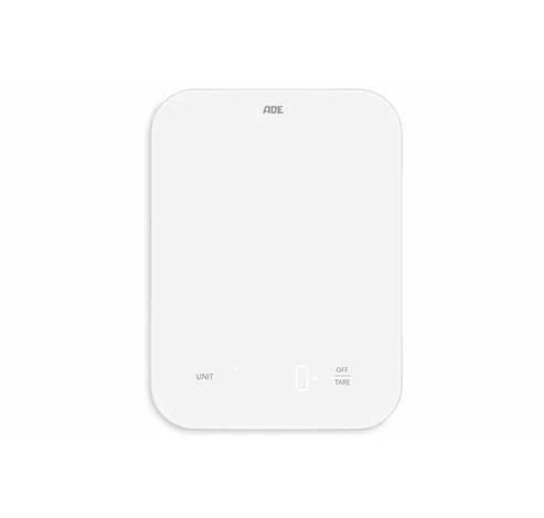 ADE Digitale Keukenweegschaal Louisa Wit Incl. Usb-C Oplaadkabel 15X20,5 cm