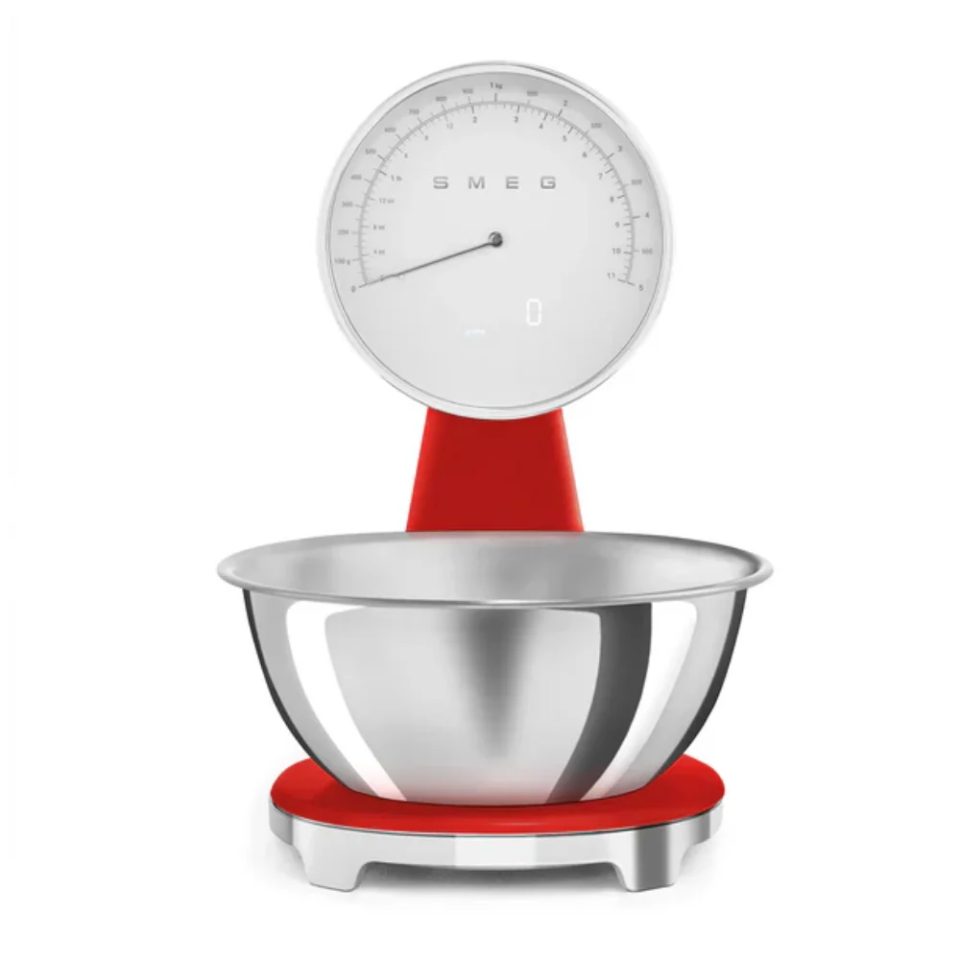 Smeg KSF01RDWW Keukenweegschaal analoog/digitaal rood